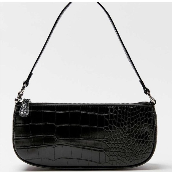 Urban outfitters black crocodile mini embossed shoulder bag - Picture 1 of 9